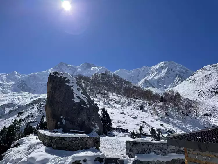 Backpacking in mountains