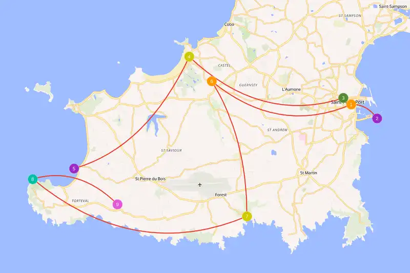 Example route for Guernsey