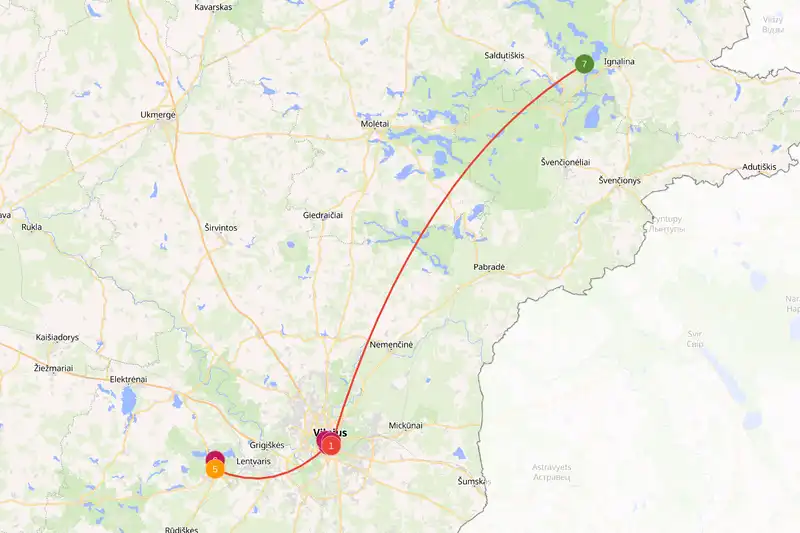 Example route for lithuania