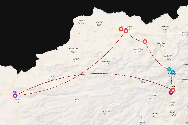 Backpacking in 14-day route