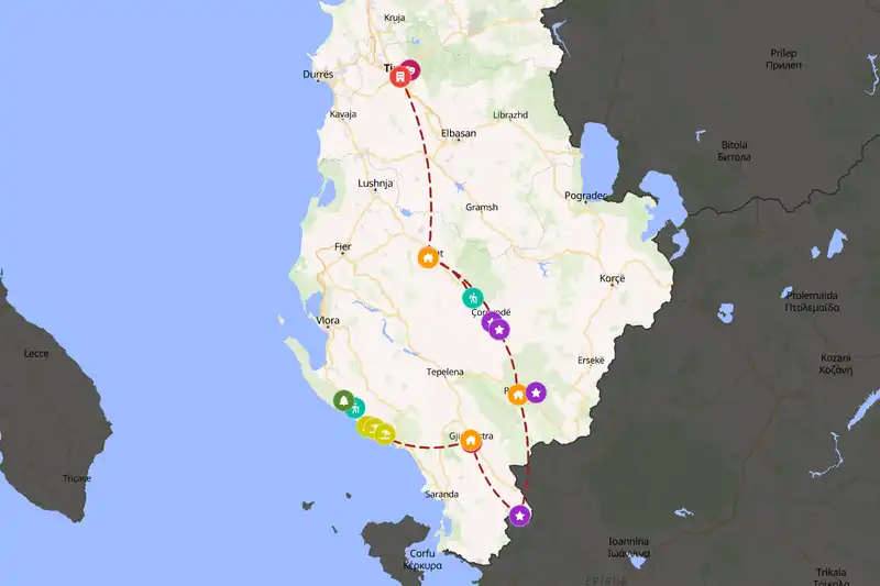 Backpacking in 10-day route