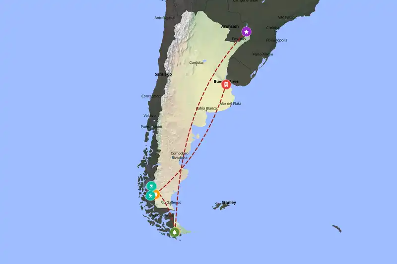 Backpacking in 21-day route