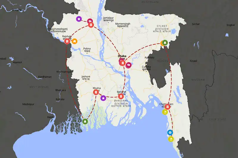 Backpacking in 21-day route
