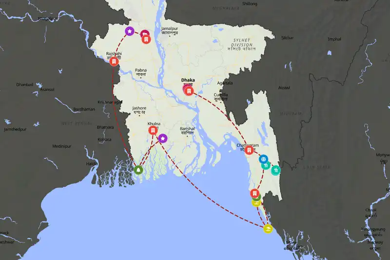 Backpacking in 21-day route