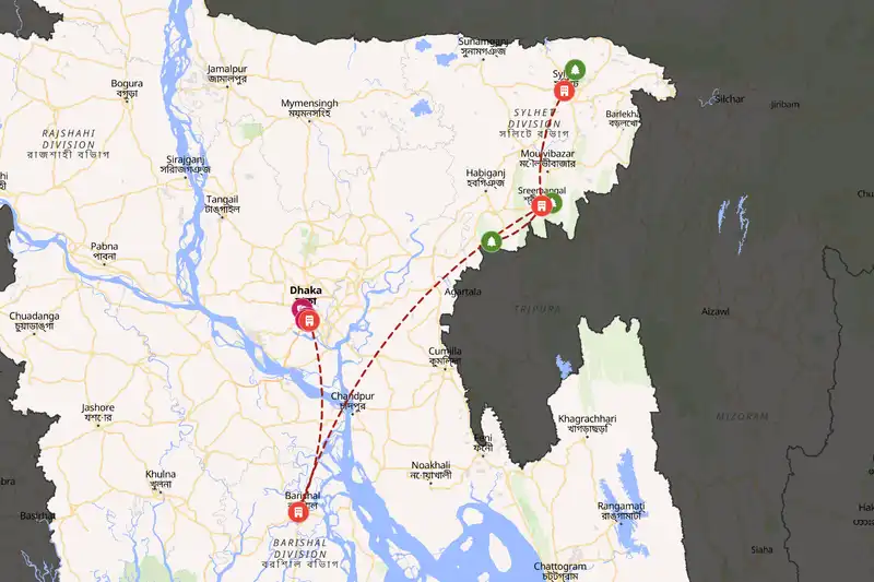 Backpacking in 14-day route