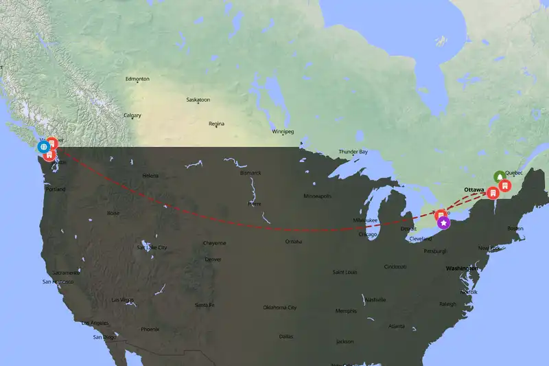 Backpacking in 21-day route