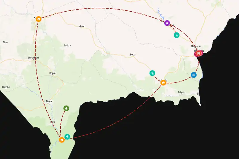 Backpacking in 15-day route