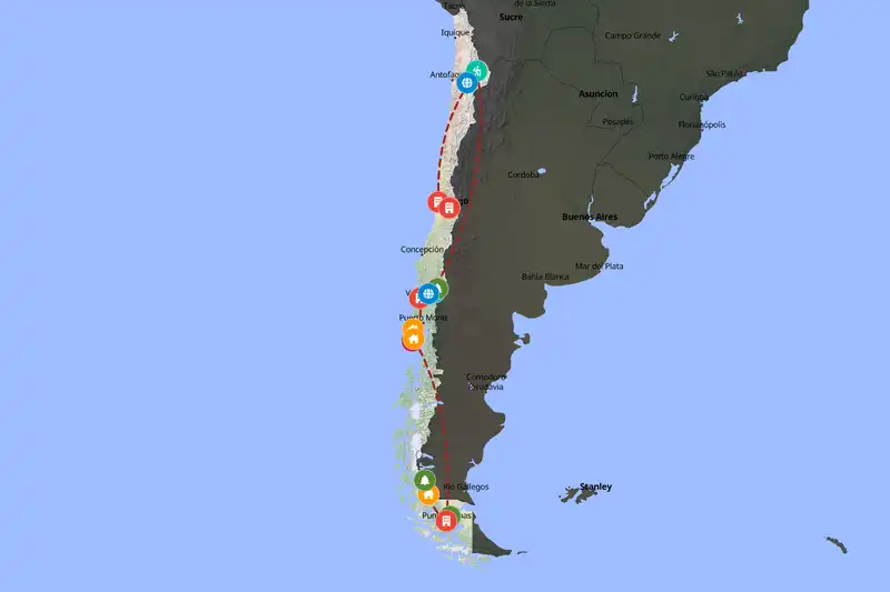Backpacking in 21-day route