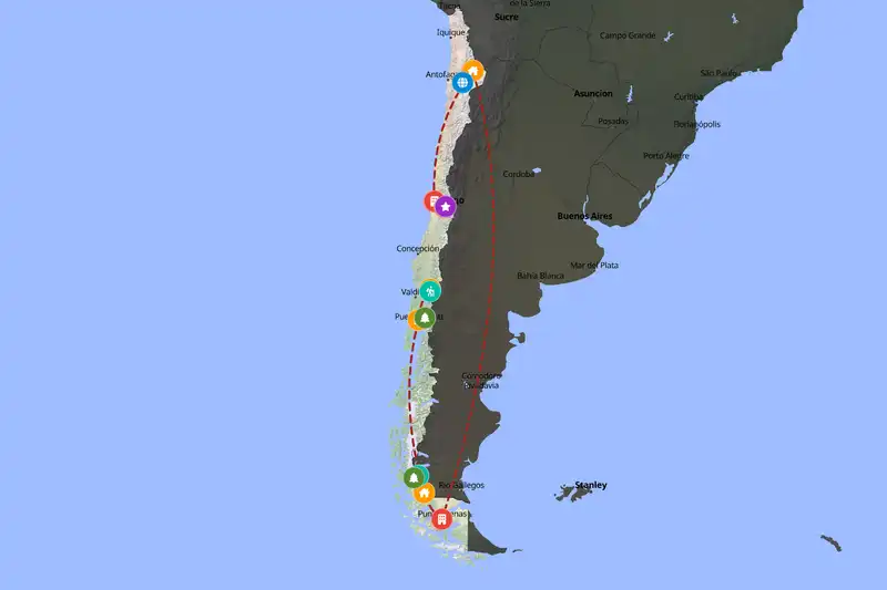 Backpacking in 14-day route