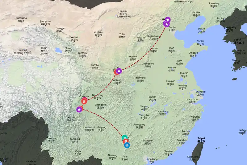 Backpacking in 21-day route