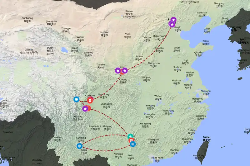 Backpacking in 21-day route