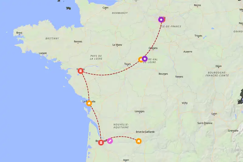 Backpacking in 14-day route