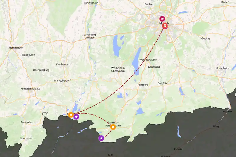 Backpacking in 7-day route