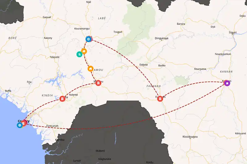 Backpacking in 15-day route