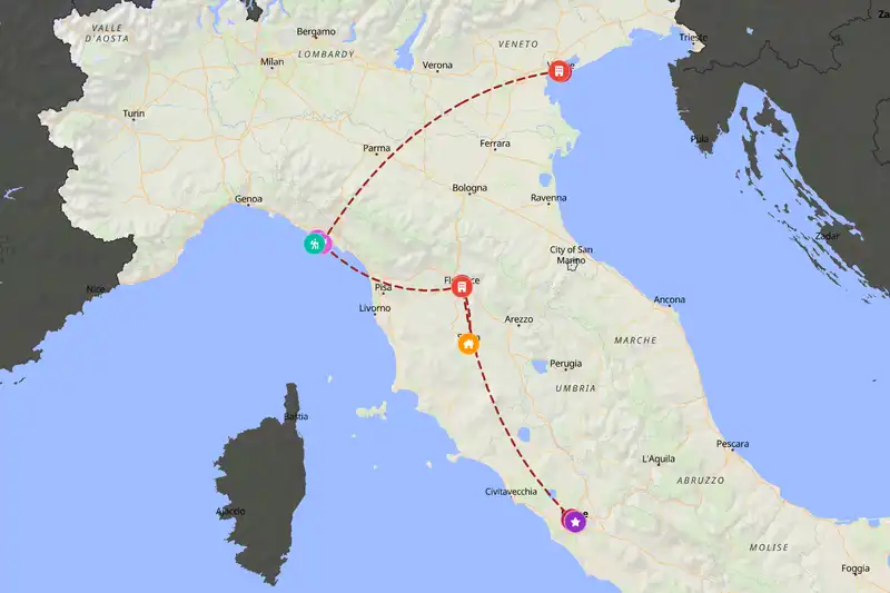 Backpacking in 14-day route