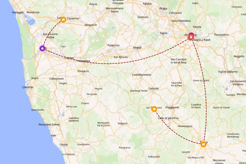 Backpacking in 7-day route