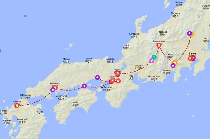 Backpacking in 21-day route