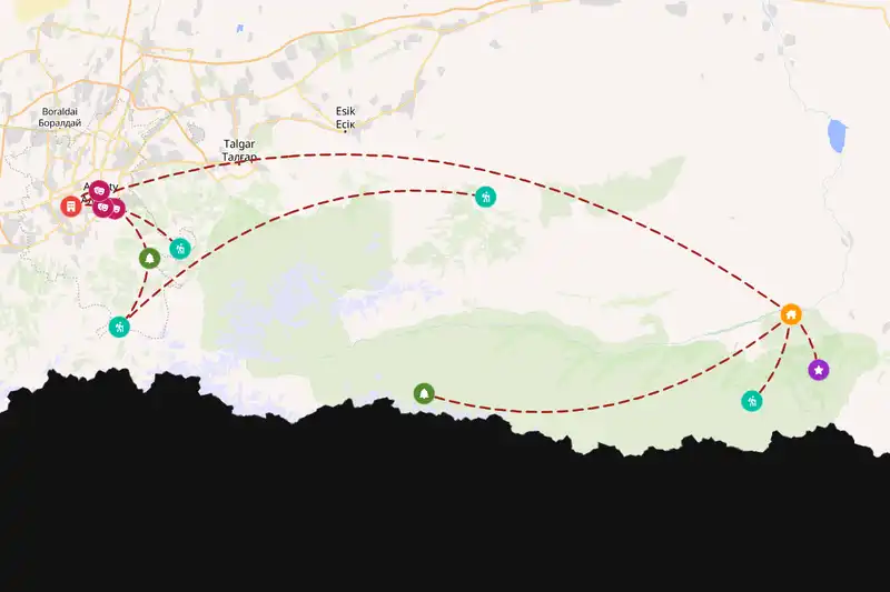 Backpacking in 7-day route
