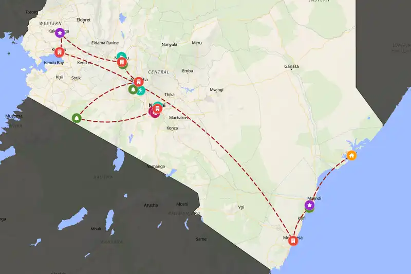 Backpacking in 21-day route