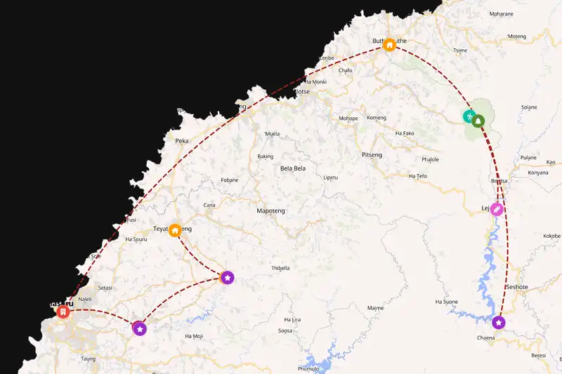 Backpacking in 5-day route