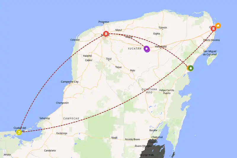 Backpacking in 7-day route