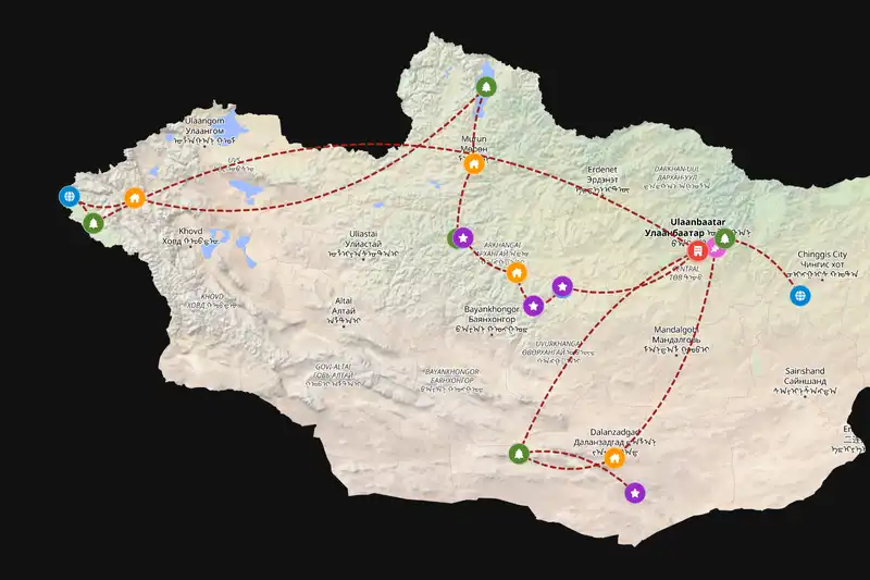 Backpacking in 21-day route