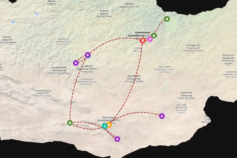 Backpacking in 14-day route