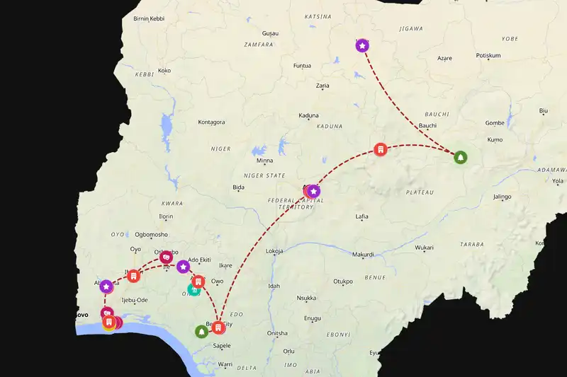 Backpacking in 21-day route