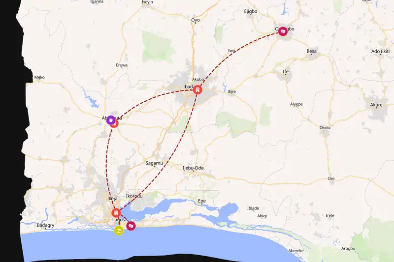 Backpacking in 7-day route