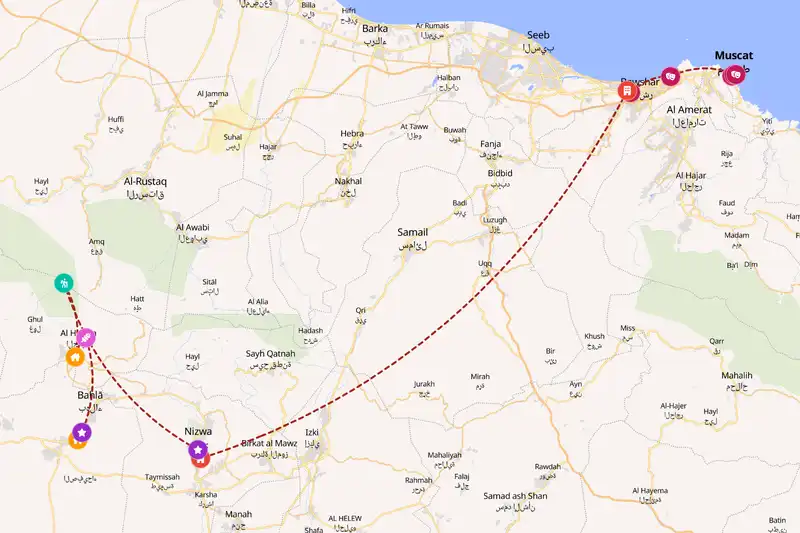Backpacking in 5-day route