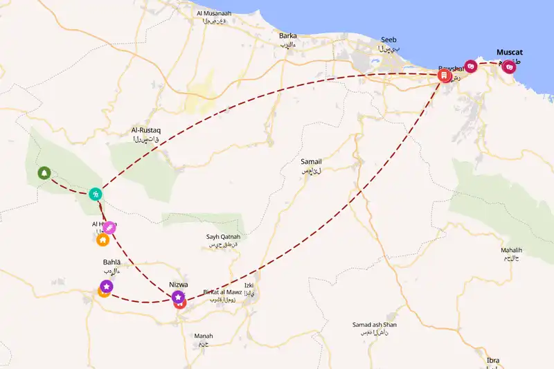 Backpacking in 5-day route