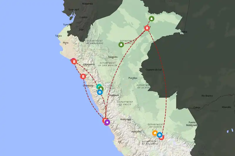 Backpacking in 21-day route