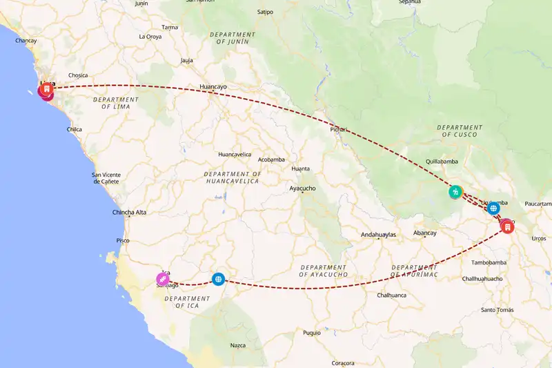 Backpacking in 14-day route