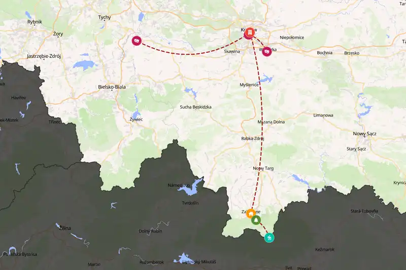 Backpacking in 5-day route