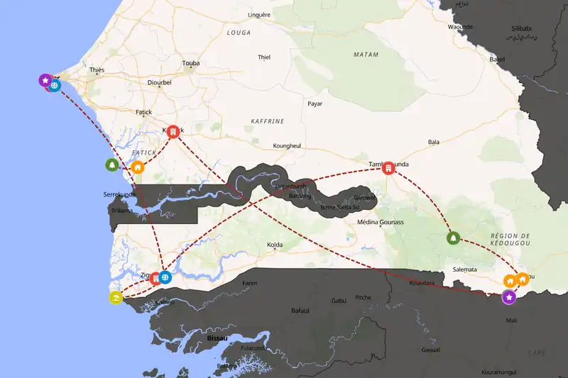 Backpacking in 15-day route