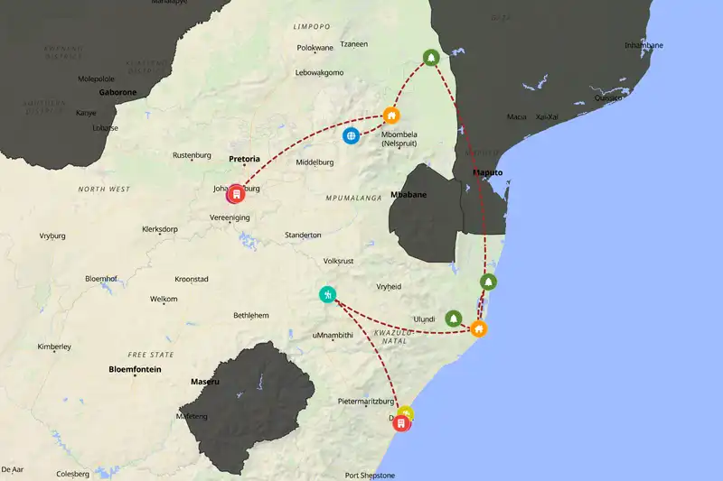 Backpacking in 14-day route