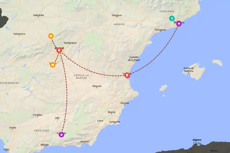 Backpacking in 14-day route