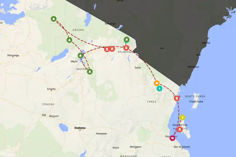 Backpacking in 21-day route