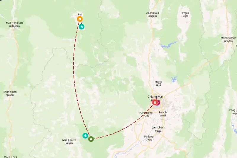 Backpacking in 7-day route