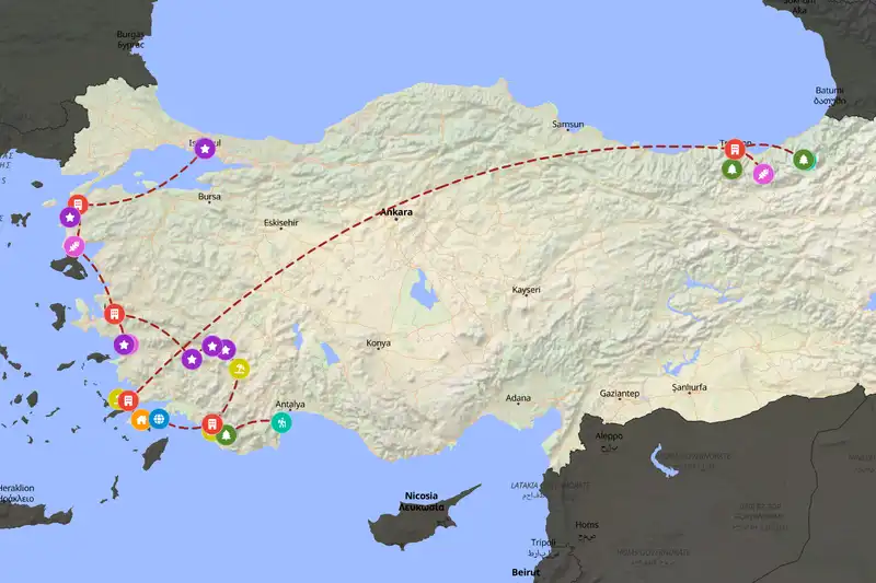 Backpacking in 21-day route