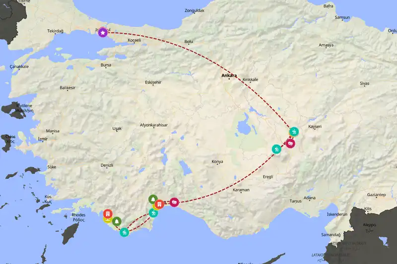 Backpacking in 14-day route