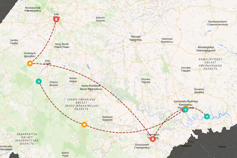 Backpacking in 14-day route