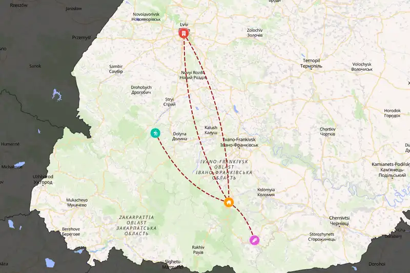Backpacking in 7-day route