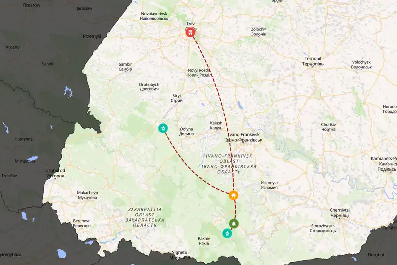 Backpacking in 7-day route