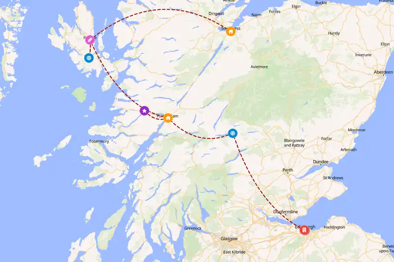 Backpacking in 7-day route