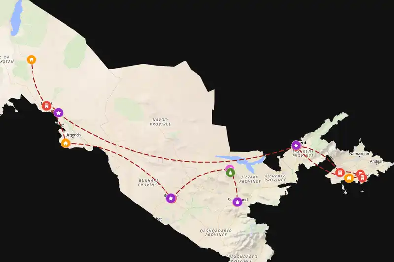 Backpacking in 15-day route