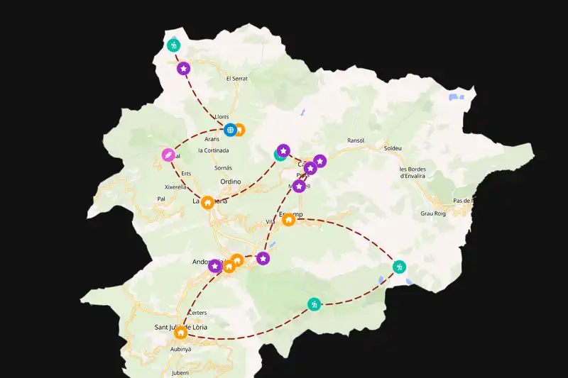Example Andorra itinerary planner route