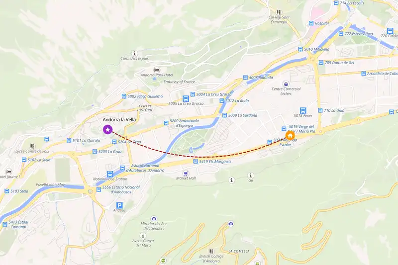 Example Andorra itinerary planner route
