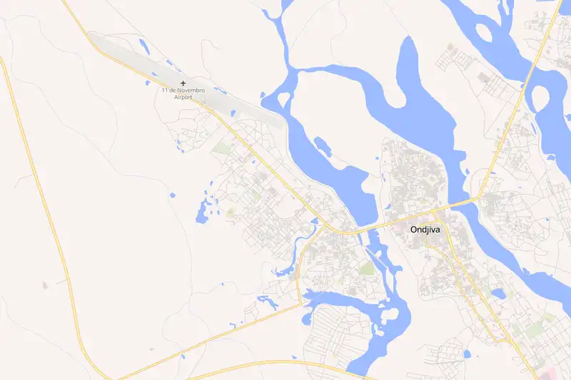 Example Angola itinerary planner route