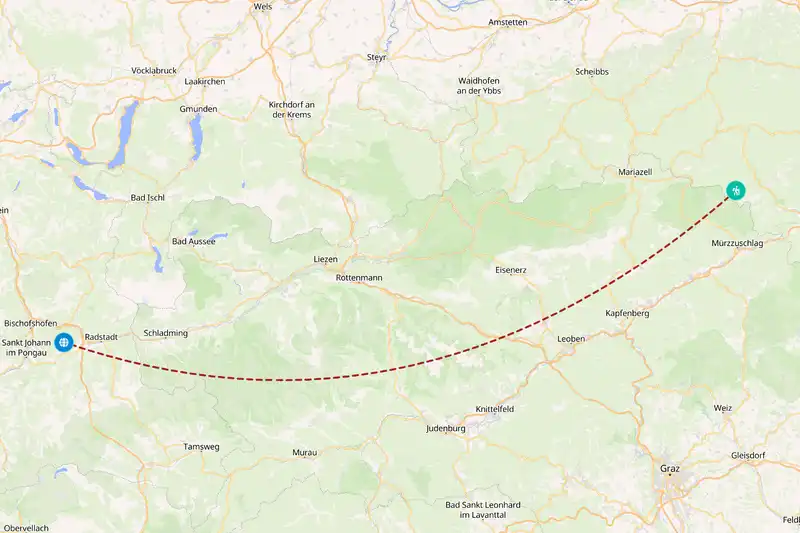 Example Austria itinerary planner route